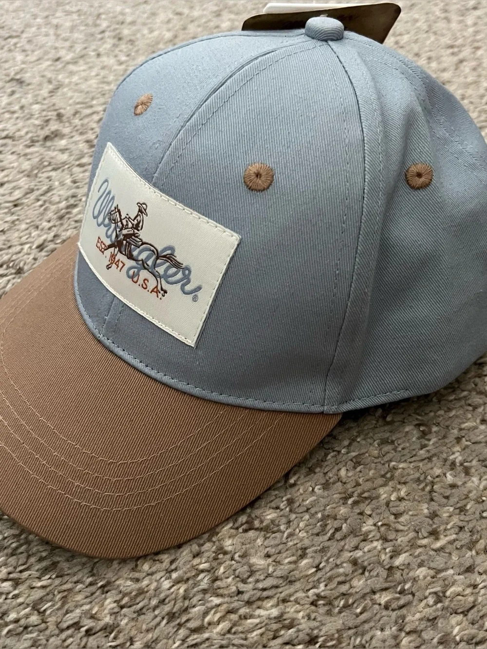 Wrangler Kids Two-Tone Blue and Brown Baseball Cap Size 2/4 T